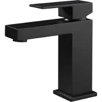 Aloni Chan, miscelatore monocomando per lavabo, forma quadrata, finitura nera opaca