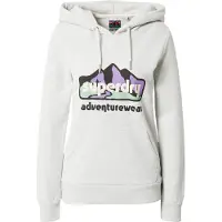 Superdry per donna. W2011458A Felpa con cappuccio 90s Terrain grigia (S), Casual, Grigio, Cotone