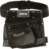 Toolpack Cintura per attrezzi industriali , 1 Portautensile Fisso, Portahammer, Finitura Nera
