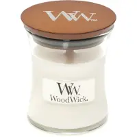 Woodwick White Teak Vaso 85 g — Candela Profumata