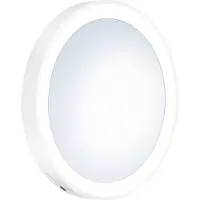 Smedbo Specchio da trucco - Ø 12 cm - Bianco - Plastica - con illuminazione a LED