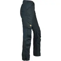 Fjällräven Women's Kaipak Trousers Curved Pantaloni da trekking Donna (48 - Fixed Length, nero/blu)