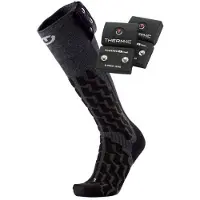 Therm-ic - Set Calze Riscaldate + Batterie - Set Heat Fusion Uni + S-1200B - Taglia 35-38 - Nero