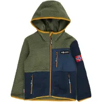 TROLLKIDS Kid's Aurlandsfjord Jacket Giacca in pile Bambini (98, blu/olivia)