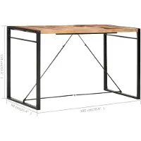 vidaXL Tavolo da bar 180 x 90 x 110 cm in legno massiccio