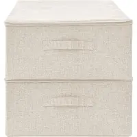 vidaXL Scatole portaoggetti 2 pezzi in tessuto 70x40x18 cm crema