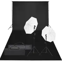 vidaXL Set per studio fotografico con illuminazione e sfondo