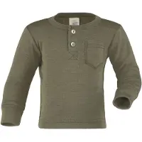 Engel Baby Shirt with Button Placket Maglia merino Bambini (74/80, olivia)