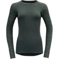 Devold of Norway - Maglia termica in lana merino - Duo Active Merino 205 Shirt W Woods in Pelle - Taglia XS - Verde