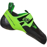 La Sportiva - Scarpette da arrampicata - Skwama Vegan Black/Flash Green per Uomo in Pelle - Taglia 35.5 - Verde