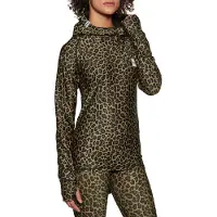 Eivy - Maglia termica - Icecold Hood Top Leopard in Materiale Riciclato - Taglia S - Marrone