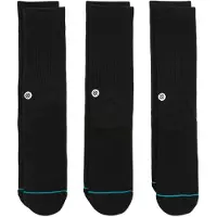 Stance Icon 3 Pack Calze casual Uomo (43-46, nero)