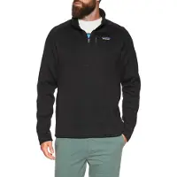 Patagonia - Pile caldo e confortevole - M's Better Sweater 1/4 Zip Black per Uomo in Poliestere Riciclato - Taglia XL - Nero