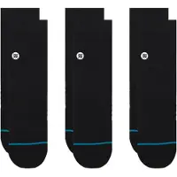 Stance Icon Quarter 3 Pack Calze casual (38-42, nero)