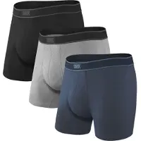 Saxx Daytripper Boxer Brief Fly 3-Pack Intimo sintetico Uomo (L, grigio)