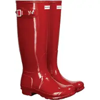 Hunter Women's Original Tall Gloss Stivali di gomma Donna (36, rosso)