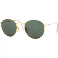 Ray-Ban - Occhiali da sole lifestyle polarizzati - Round Metal Polished Arista Gold G-15 Green - Oro