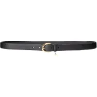 Ralph Lauren per donna. 412802952004 Cintura in pelle incisa con perla nera (S), Nero, Casual