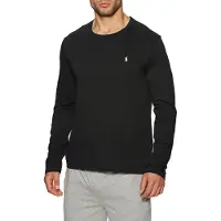 Ralph Lauren per uomo. 714844759001 Camicia da notte in maglia di cotone nero (S), Homewear, Manica lunga