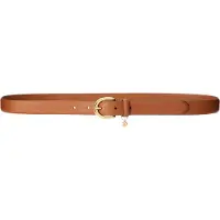 Ralph Lauren per donna. 412802952005 Cintura in pelle incisa con perline marroni (L), Marrone, Casual