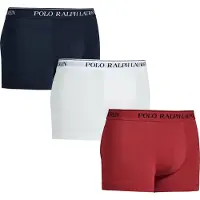 Ralph Lauren per uomo. 714835885008 Confezione da 3 boxer blu scuro, bianchi e rossi (XXL), Bianco, Rosso, Homewear, Cotone, Elastan, N