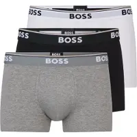 BOSS per uomo. 50475274 Confezione da 3 boxer neri, grigi, bianchi (M), Nero, Bianco, Homewear, Grigio, Cotone