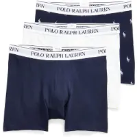 Ralph Lauren per uomo. 714830300036 Confezione da tre boxer blu e bianchi (S), Bianco, Homewear, Cotone