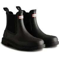 Hunter Boots Women's Commando Chelsea Boot Stivali di gomma Donna (40,5, nero)