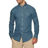 Ralph Lauren Camicia blu denim / cognac / bianco