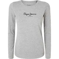 Pepe Jeans per donna. PL505203 T-shirt New Virginia Ls N grigia (L), Casual, Grigio, Cotone, Manica lunga