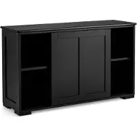 Costway Credenza , mobile da cucina con ante scorrevoli, ripiano regolabile in altezza, mobile laterale per cucina, sala da pranzo e soggiorno, 107 x 33 x 60 cm