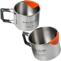 Kelly Kettle Camping Cups Set Pentolino (350 ml & 500 ml, grigio)