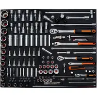 Bahco Set Di Chiavi A Cricchetto Con Punte E Bussole Ff1a08 1/4´´ 1/2´´ 3/8´´ 3-3 Fit&go 138 Pezzi