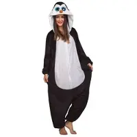 MOM Costume Da Donna Pinguino Tuta Con Cappuccio E Occhi Grandi
