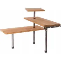 5 Five 5Five Simply Smart Küchenregal mit 3 Etagen, Eckregal, Gewürzregal, Bambus, Edelstahl, 38.5 x 45 x 43 cm, 111123