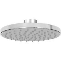 Ferrestock Fontastock FSKFAB010 Soffione doccia circolare fisso "Ason" ad alta portata d'acqua in modalità pioggia, diametro 20 cm, ugelli in silicone anti-intasamento e anticalcare, ABS cromato