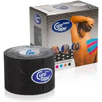 Cure tape Nastro Kinesiologico Punch Nero 5 cm x 5 m — Cerotto Kinesiologico