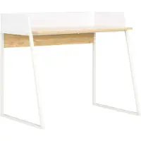 vidaXL Scrivania bianca e rovere 90x60x88 cm