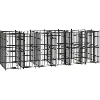 vidaXL Cuccia per cani da esterno in acciaio 11,06 m²
