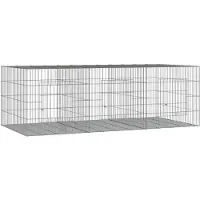 vidaXL Gabbia per conigli 3 pannelli 163x79x54 cm Ferro zincato