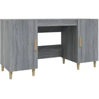 vidaXL Scrivania Grigio Sonoma 140x50x75 cm Materiale a base di legno
