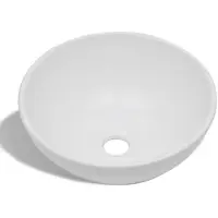 vidaXL Lavabo in Vetroceramica bianco rotondo