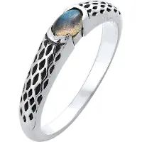 KUZZOI Anello petrolio / nero / argento