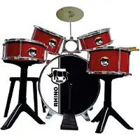 Reig Musicales Batteria Percursion Rhino Drums Red With Bancha 75x68x54 Cm