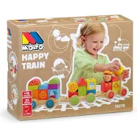 MOLTO Gioco Di Costruzione Di Treni Di Legno 38x9.50x7.50 Cm 23 Pezzi
