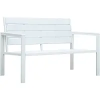 vidaXL Panchina da giardino 120 cm HDPE bianco effetto legno