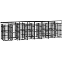 vidaXL Cuccia per cani da esterno con tetto in acciaio 14,75 m²