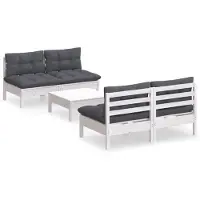 vidaXL set 5 pezzi da giardino con cuscini antracite in legno di pino
