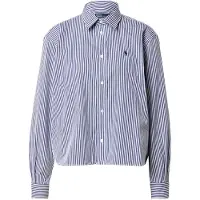 Ralph Lauren per donna. 211891419001 Camicia cropped in cotone a righe blu (M), Casual, Manica lunga