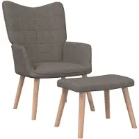 vidaXL Poltrona relax con sgabello in tessuto taupe